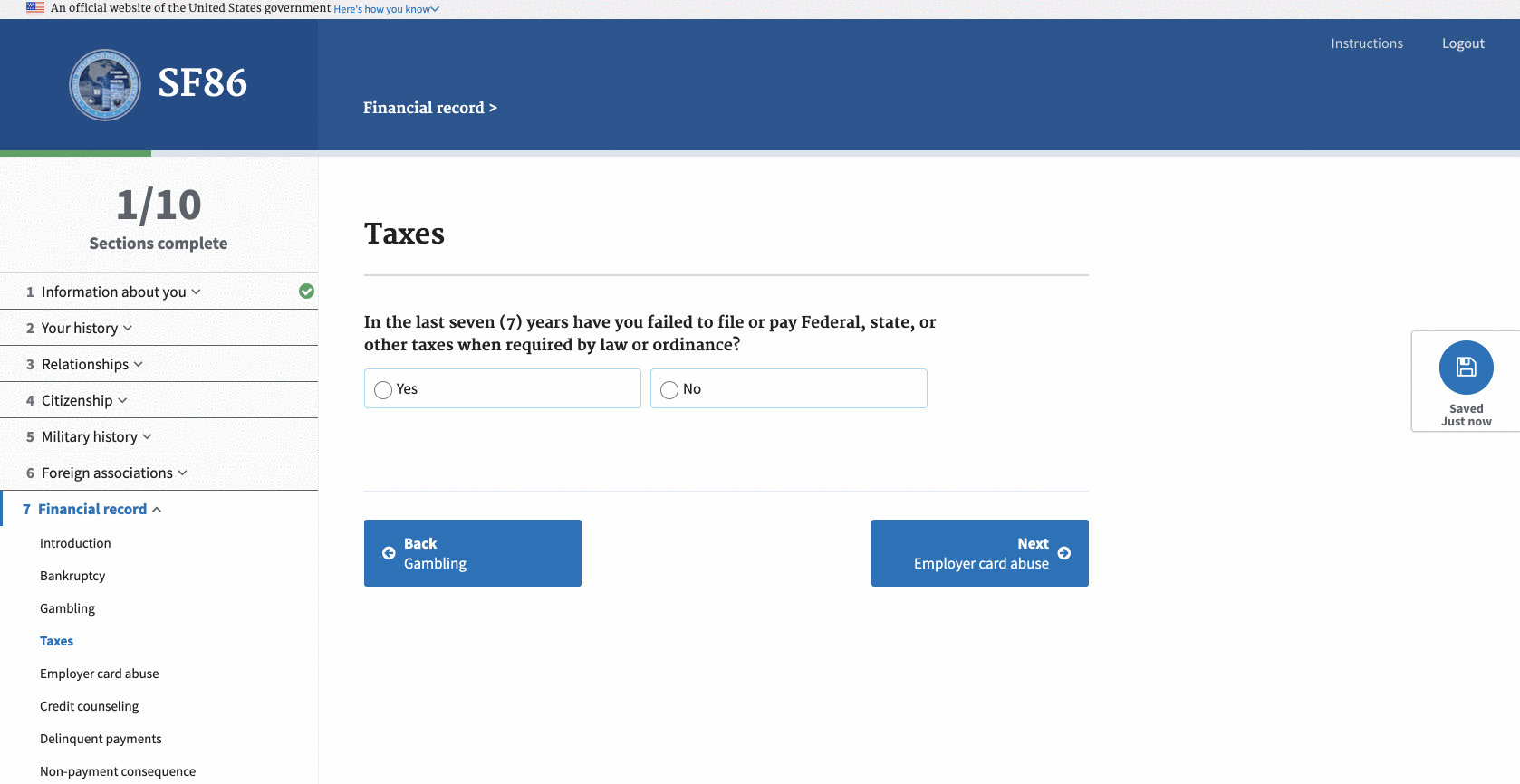 Opening and closing a question branch