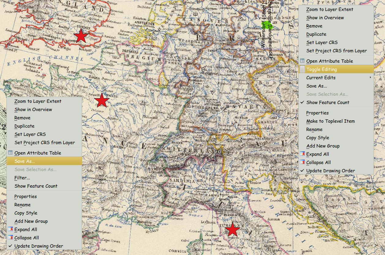 sample viewed in QGIS