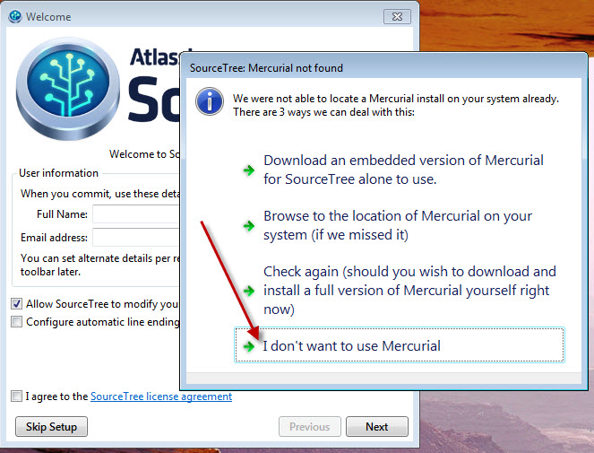do not install mercurial
